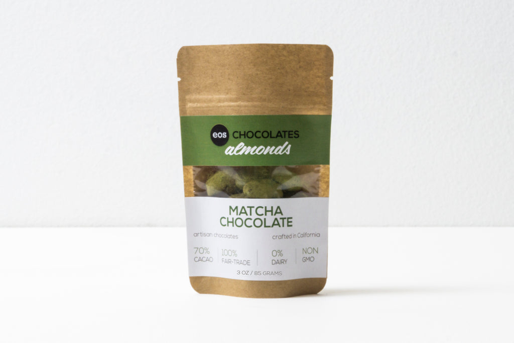 Chocolate Covered Almonds with Matcha - Eos Chocolates
