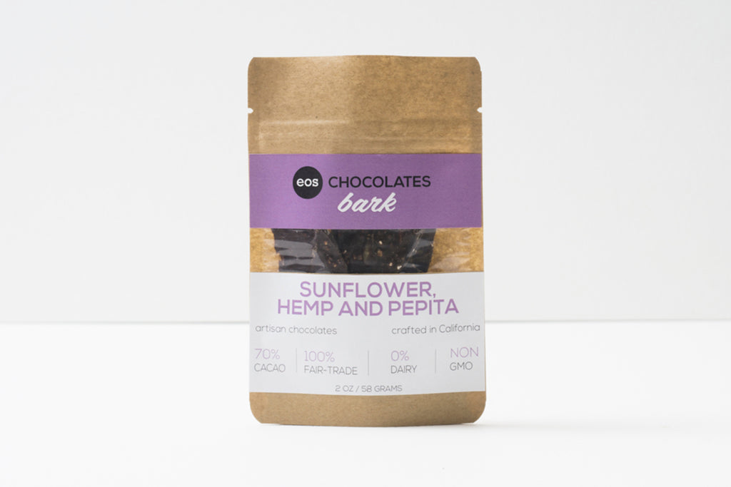 Dark Chocolate Sunflower, Hemp and Pepita Bark - Eos Chocolates